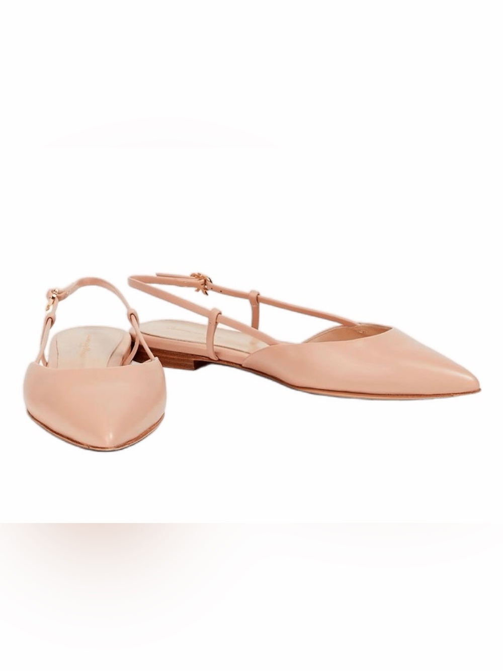 Tamara Mellon Pointed Toe Slingback Flats in Nude Blush